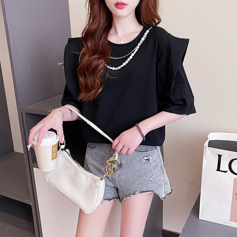 売り切れ必至 簡潔 個性派 ファッション 全3色 半袖Tシャツ<U-8514>