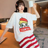 夏に嬉しい機能付き パジャマ 真夏も快適 全2色 半袖トップスⅹショートパンツセット<U-9183>