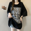 超人気 アバンギャルド 絶対流行 レース プリント全2色 半袖Tシャツ<U-8798>