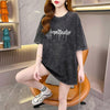 大注目 プリントTシャツ ヴィンテージ加工 ゆったり半袖＜U-3021＞