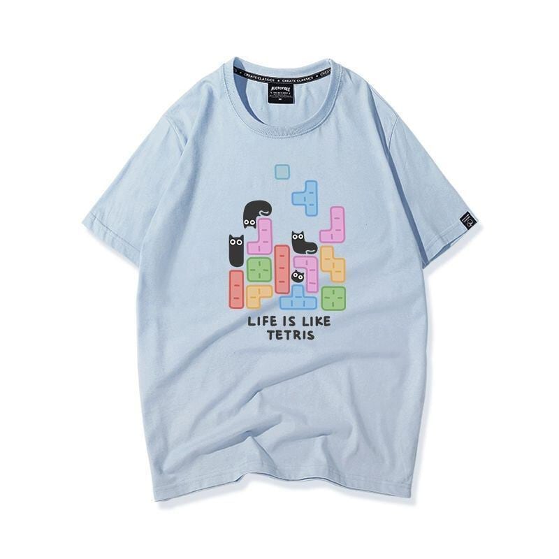 活躍する優秀アイテム 着心地良い カジュアル プリント 全8色 半袖Tシャツ 男女兼用<U-9321>