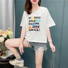 個性的なデザイン 切り替え 一目惚れ プリント Tシャツ カットソー＜U-3671＞