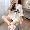 ゆったり感アップ 切り替え オシャレ度満点 プリント Tシャツ カットソー＜U-3478＞