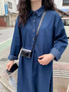デニム 美人度アップ 今季マストバイ デザイン性抜群 2色選択可 ワンピース<U-11228>