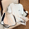 ファッション 切り替え 美人度アップ Tシャツ＋ショートパンツ セットアップ＜U-3527＞