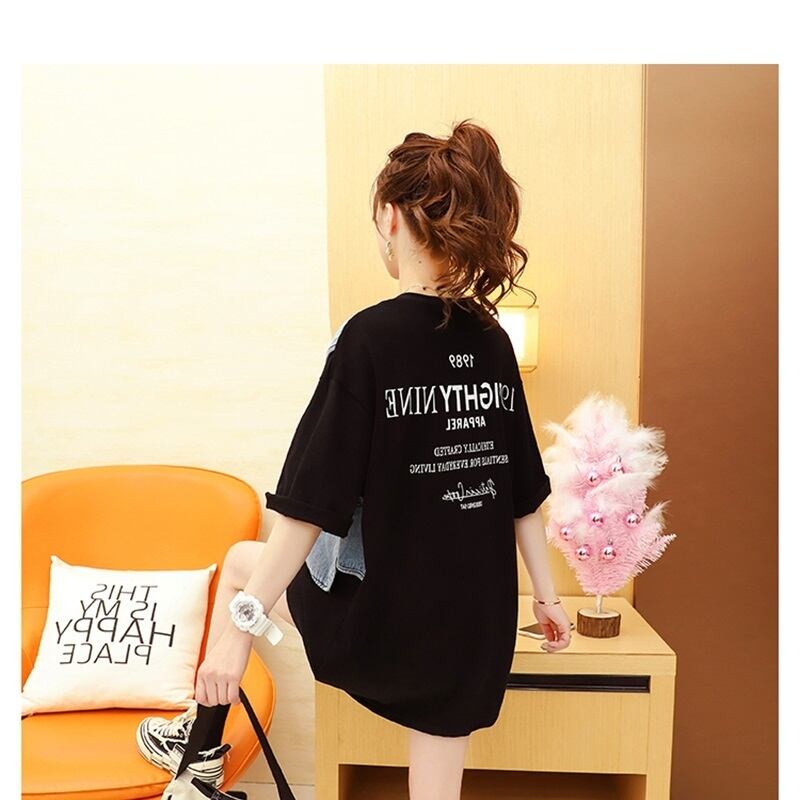 着回し力抜群 レイヤード風 カジュアル ゆったり 2色選択 半袖Tシャツ＜U-8958＞