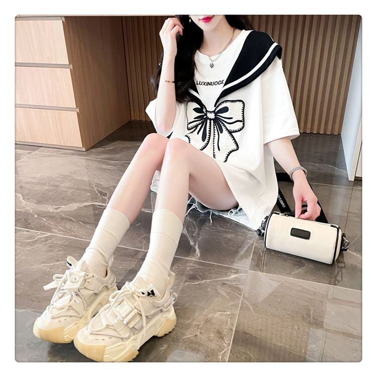 夏新作  キュート 厚手全6色フード付きパーカ<U-4582> プリントTシャツ 2色 ゆったり半袖＜U-8226＞
