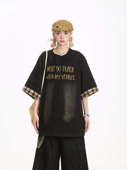 デニム 売れ筋 おすすめ 絶対流行 早い者勝ち カジュアル男女兼用 2色選択 Tシャツ<U-11340>