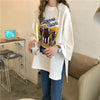 合わせやすい 切り替え 美人度アップ プリント Tシャツ カットソー＜U-3447＞