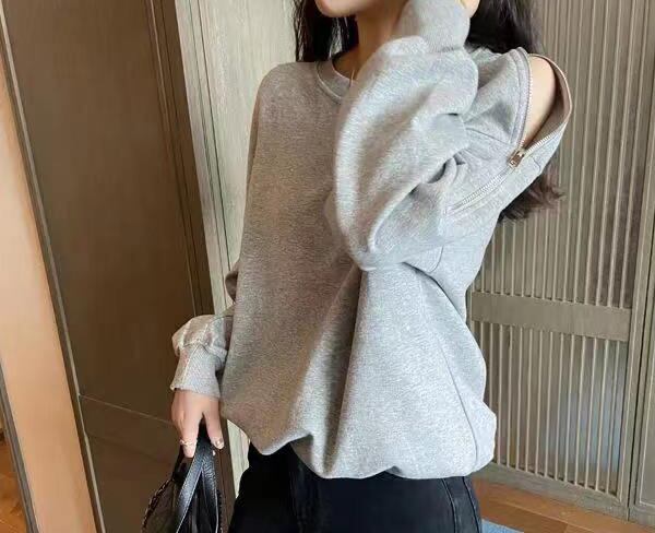 都市ファッショ デザイン オシャレ 肩閉じ・肩開きの2WAYを楽しめる♪カジュアル 3色選択 パーカー<U-9344>