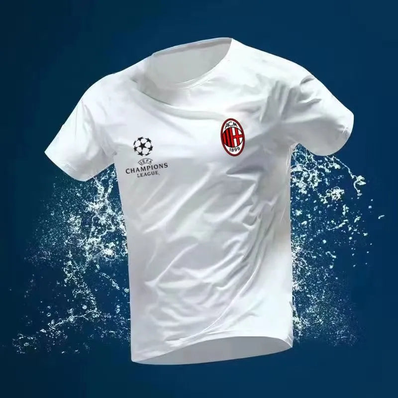 吸汗速乾 スポーツウェア ロゴ入り 半袖 Tシャツ + ハーフパンツ セットアップ U-13153