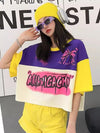 着回し力抜群 切り替え三色 韓国系 ゆったり半袖Tシャツ ＜U-8455＞