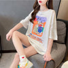 好感度満載 切り替え 美感いっぱい プリント Tシャツ カットソー＜U-3548＞