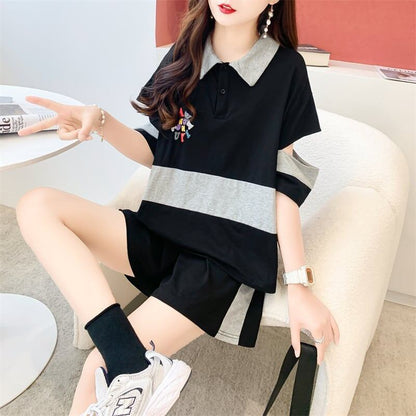 カジュアル Tシャツ＋ショートパンツ スタイリッシュ セットアップ＜U-3472＞