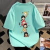 新商品 カジュアル 定番シンプル プリント 全6色 半袖Tシャツ<U-8767>