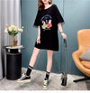 優しい雰囲気 立体のリボン バックオープン プリント ロングTシャツ ゆったり半袖＜U-2939＞