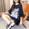 好感度満載 プリント 美感いっぱい Tシャツ カットソー ワンピース＜U-3428＞