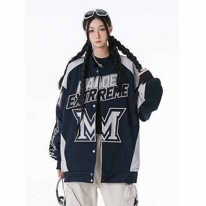 着回し力抜群 海外トレンド おしゃれ度高め 刺繍 切り替え 2色選択 ジャケット <U-9447>
