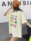 売り切れ必至 プリント三色 個性派 ゆったり 半袖Tシャツ ＜U-8462＞