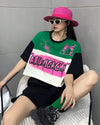 着回し力抜群 切り替え三色 韓国系 ゆったり半袖Tシャツ ＜U-8455＞