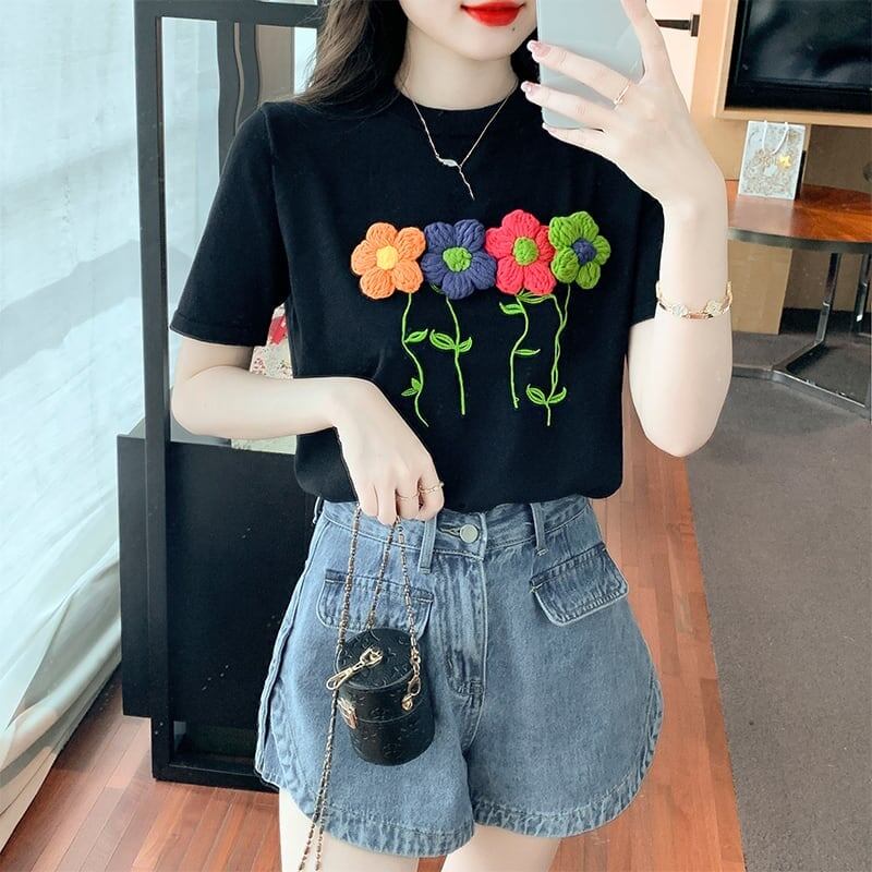 個性的なデザイン プリント 一目惚れ Tシャツ カットソー＜U-3273＞