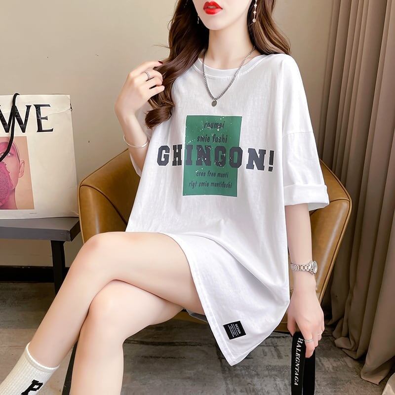美人度アップ プリント ファッション Tシャツ カットソー＜U-3371＞