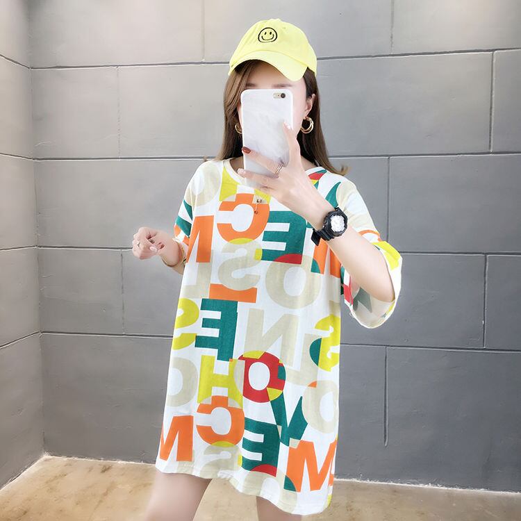 売り切れ必至 カラーマッチング 個性派 プリント全2色 半袖Tシャツ カットソー ＜U-8556＞
