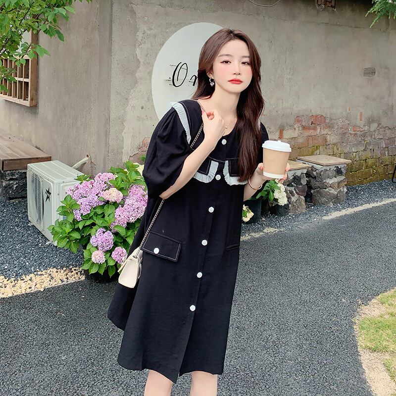 新商品 カジュアル 定番シンプル 切り替え ワンピース<U-8386>