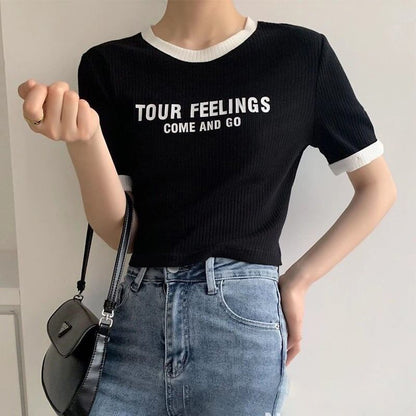 ゆったり感アップ アルファベット ファッション Tシャツ カットソー＜U-3077＞