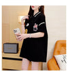 韓国系 ロング POLOネック Tシャツ 四色 ゆったり半袖 ＜U-2869＞