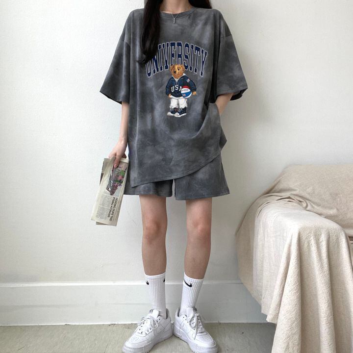 夏に嬉しい機能付き 全5色 軽くて涼しくて可愛い！ 半袖 Tシャツ ショートパンツ セットアップ ＜U-9269＞