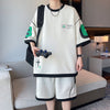 早い者勝ち カジュアル ファッション 切り替え 全3色 半袖Ｔシャツⅹパンツセット<U-8950>