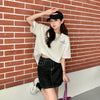 オシャレ度満点 切り替え 一目惚れ プリント Tシャツ カットソー＜U-3560＞