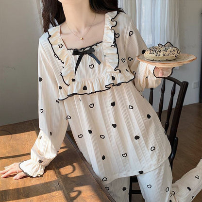 超人気 ファッション 大人可愛い キュート 上質 フレアスリーブ パジャマ<U-4927>