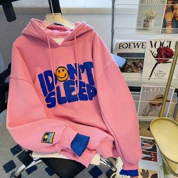 ルーズなレイジースタイルの刺繍入り薄手のフード付きトップ<U-5063>
