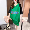 好感度満載 切り替え 美感いっぱい プリント Tシャツ カットソー＜U-3621＞