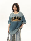 話題沸騰中 絶対流行 売れ筋 早い者勝ち カジュアル デニム 2色選択 Tシャツ<U-11179>