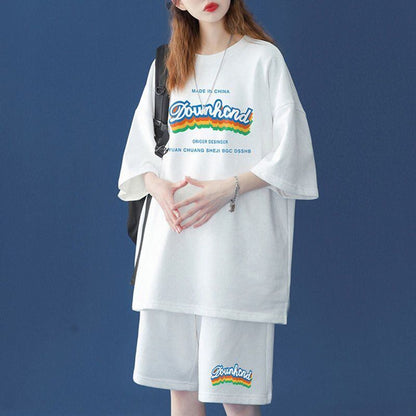 【半額セール】早い者勝ち  半袖Ｔシャツⅹパンツセット全4色 男女兼用<U-6553>