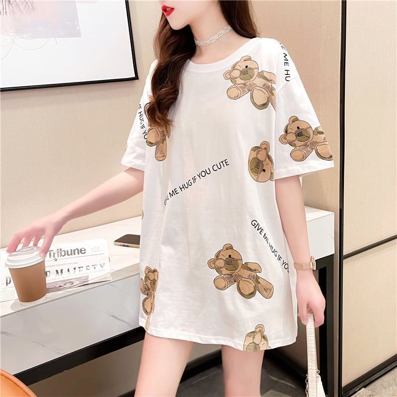 スタイリッシュ 切り替え 一目惚れ プリント Tシャツ カットソー＜U-3452＞
