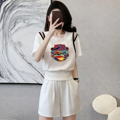 大人可愛い カジュアル 夏に嬉しい機能付き 半袖Ｔシャツⅹパンツセット全4色<U-11194>