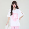 着回し力抜群 レース スウィートプリント 全2色 半袖Tシャツ ＜U-8711＞