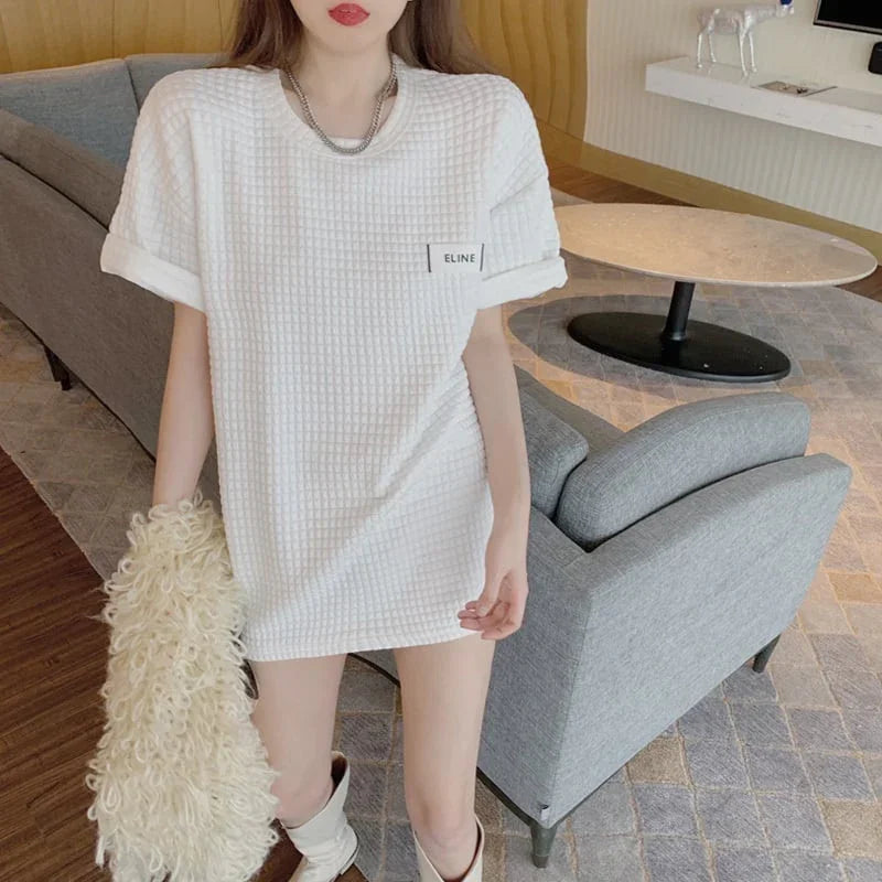 スタイリッシュ ラウンドネック 一目惚れ Tシャツ カットソー＜U-2982＞