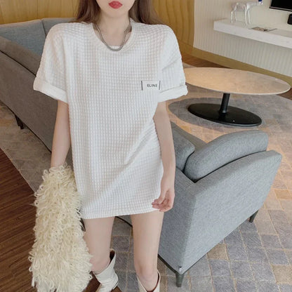 スタイリッシュ ラウンドネック 一目惚れ Tシャツ カットソー＜U-2982＞