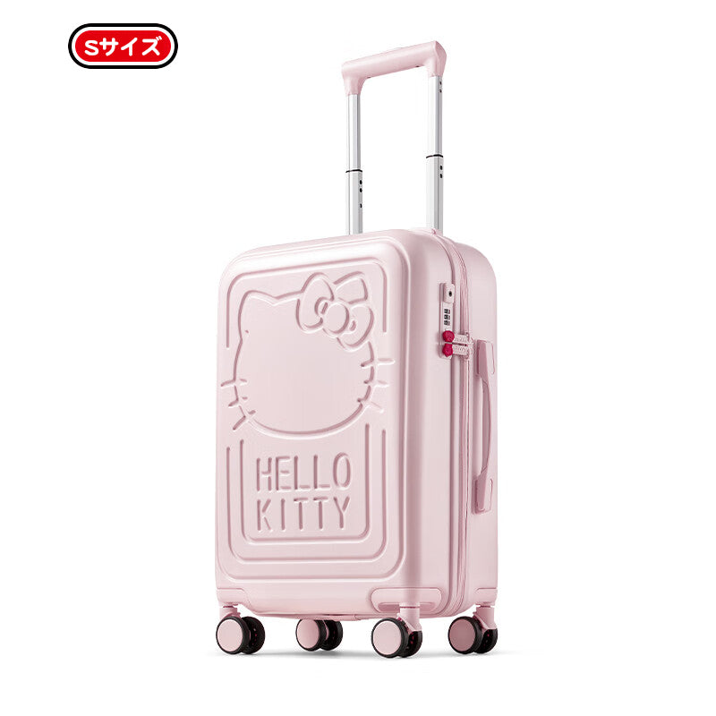 【数量限定】ハローキティ スーツケース ピンク エンボス加工 ｜ 大人可愛い キャリーケース TSAロック搭載 U-60003