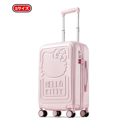 【数量限定】ハローキティ スーツケース ピンク エンボス加工 ｜ 大人可愛い キャリーケース TSAロック搭載 U-60003