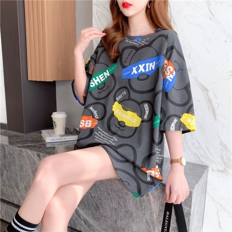 オシャレ度満点 プリント カジュアル Tシャツ カットソー＜U-3344＞