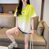 新商品 カジュアル グラデーション プリント 全3色 半袖Tシャツ<U-9214>
