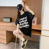 ファッション 切り替え 個性派 プリント 3色選択 半袖Tシャツ＜U-8548＞