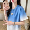 新商品 カジュアル グラデーション プリント 全3色 半袖Tシャツ<U-9214>