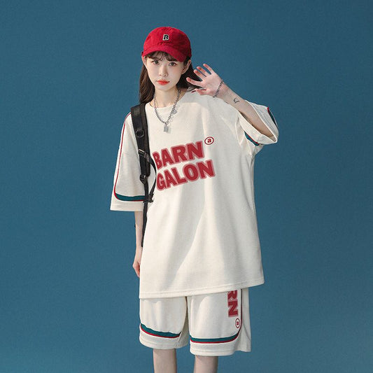 大好評 ファッション カジュアル ルーズ半袖Ｔシャツⅹパンツセット<U-6539>